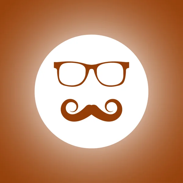Ícone de vetor de bigode e óculos . —  Vetores de Stock