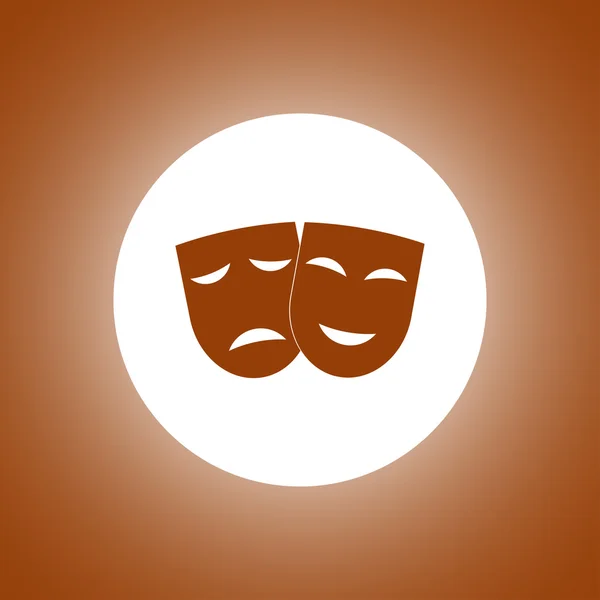 Mutlu ve hüzünlü maskeleri ile tiyatro simgesi. — Stok Vektör