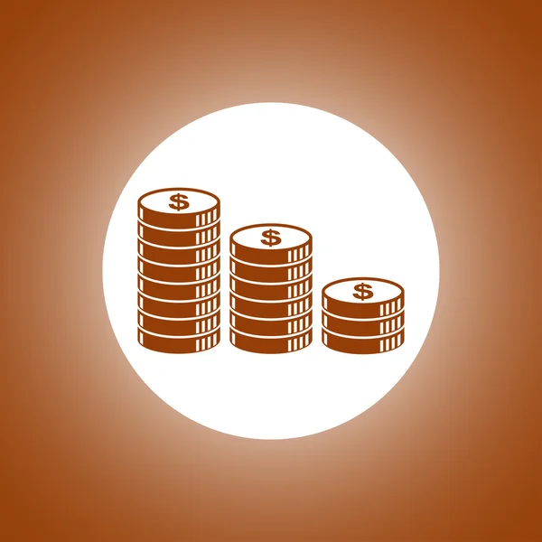 Stapel van munten pictogram — Stockvector