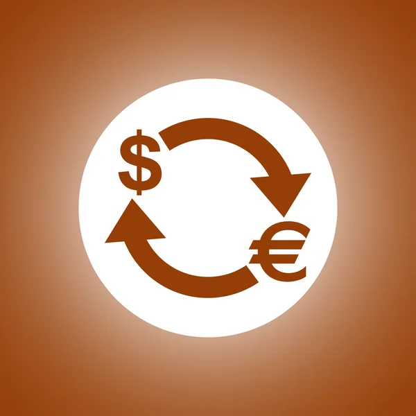 Icône de conversion monétaire. Euro Dollar — Image vectorielle