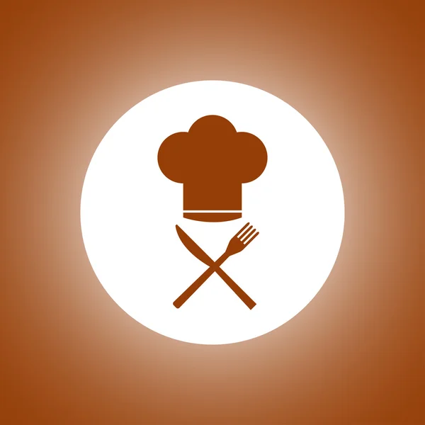 厨师帽与餐具，矢量图 — 图库矢量图片