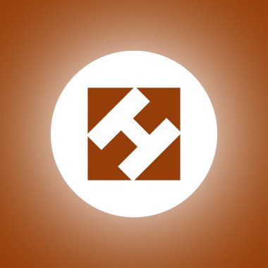 dikdörtgen, kare ve okları soyut simgesi.