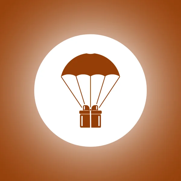 礼品盒飞上降落伞、 送货服务、 奖金概念 — 图库矢量图片