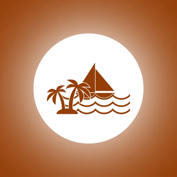 Icono de barco y olas marinas — Archivo Imágenes Vectoriales