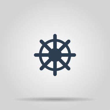 Gemi direksiyon işareti simgesi, vektör çizim.