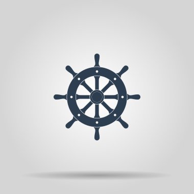 Gemi direksiyon işareti simgesi, vektör çizim.