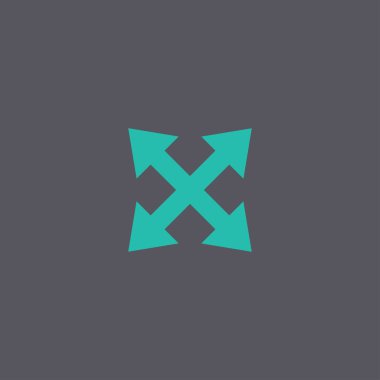 tam ekran işareti simgesi. ok simgesi.