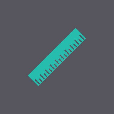 Cetvel simgesi. Düz tasarım stili. EPS