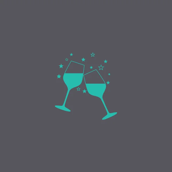 Verre à vin icône - Vecteur — Image vectorielle