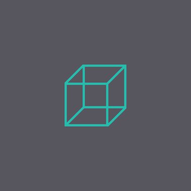 küp simgesini. Vektör konsept illüstrasyon tasarımı için