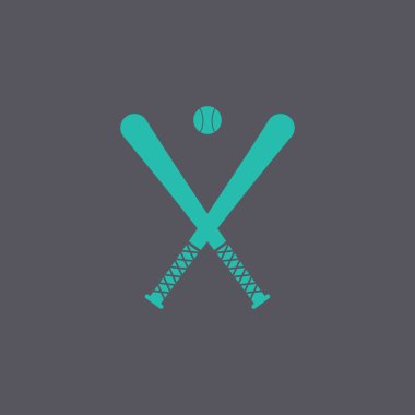 Çarpı işareti vektör beyzbol sopaları ve top Seti