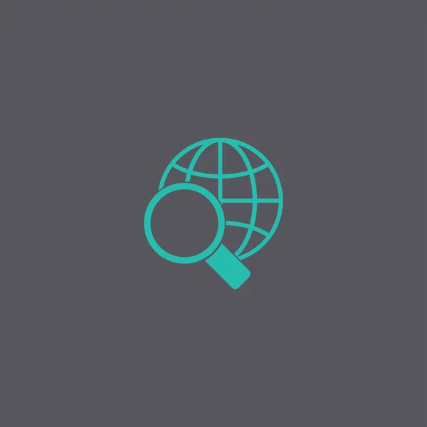 Icono de búsqueda global. Mundo globo símbolo . — Vector de stock