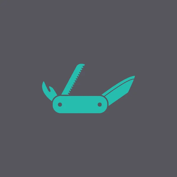 Swiss knife icon. Flat — Stock Vector