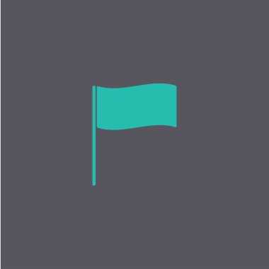 Bayrak simgesi. Yer belirleyici sembol. Düz tasarım biçimi.