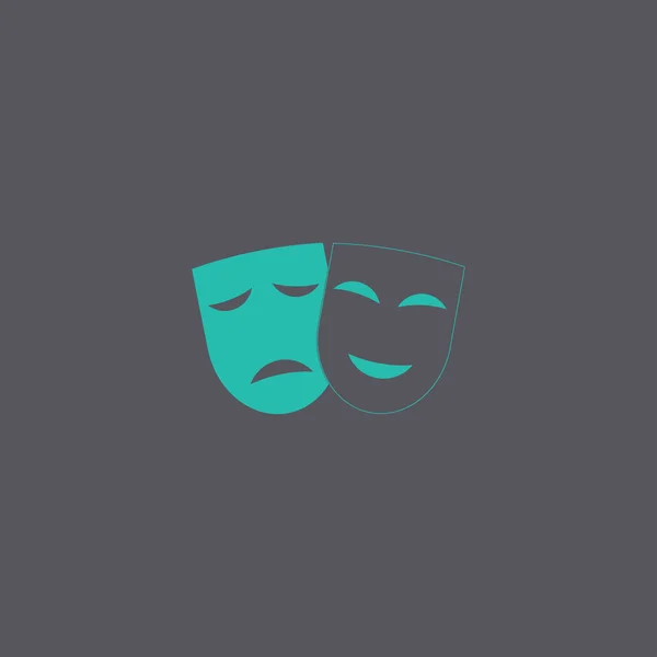 Icône de théâtre avec des masques heureux et tristes . — Image vectorielle