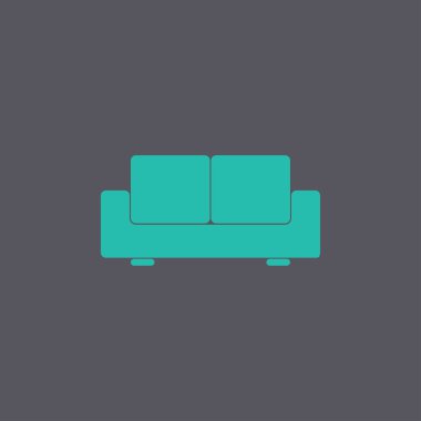 Kanepe simgeler. Modern tasarım düz stil ikonu.