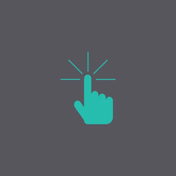 Meld u embleem vectorillustratie. hand met aanraken van een knop of vinger. — Stockvector