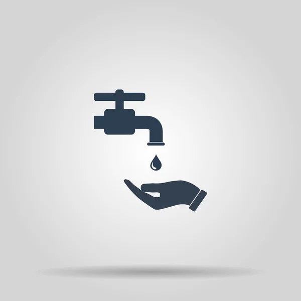 Icon of hands drop of water — Stock Vector