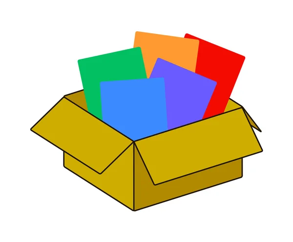 Коллекция утилизации коричневой коробки упаковки. векторная иллюстрация — стоковый вектор