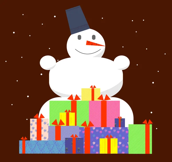 Arbre de Noël et piles de cadeaux sous — Image vectorielle