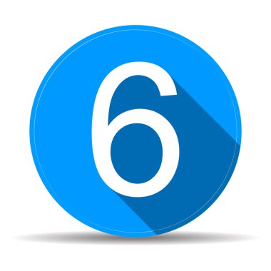 Uzun gölge ile mavi 6 düz kutsal kişilerin resmi düğme