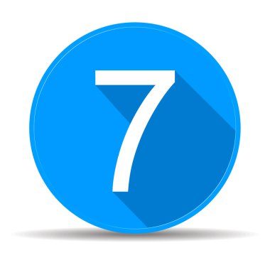 Uzun gölge ile mavi 7 düz kutsal kişilerin resmi düğme