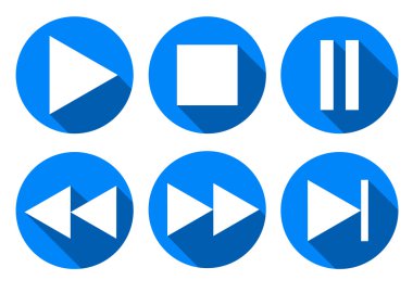 Ortam oynatıcı düğmeleri koleksiyon vektör tasarım elemanları