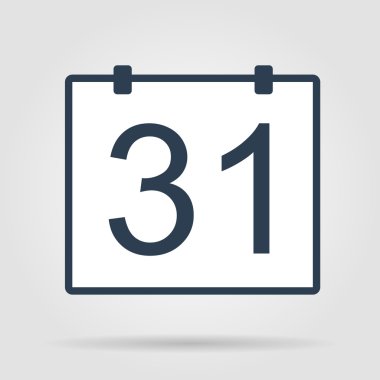 Takvim simgesi, vektör illüstrasyonu. Düz tasarım biçimi