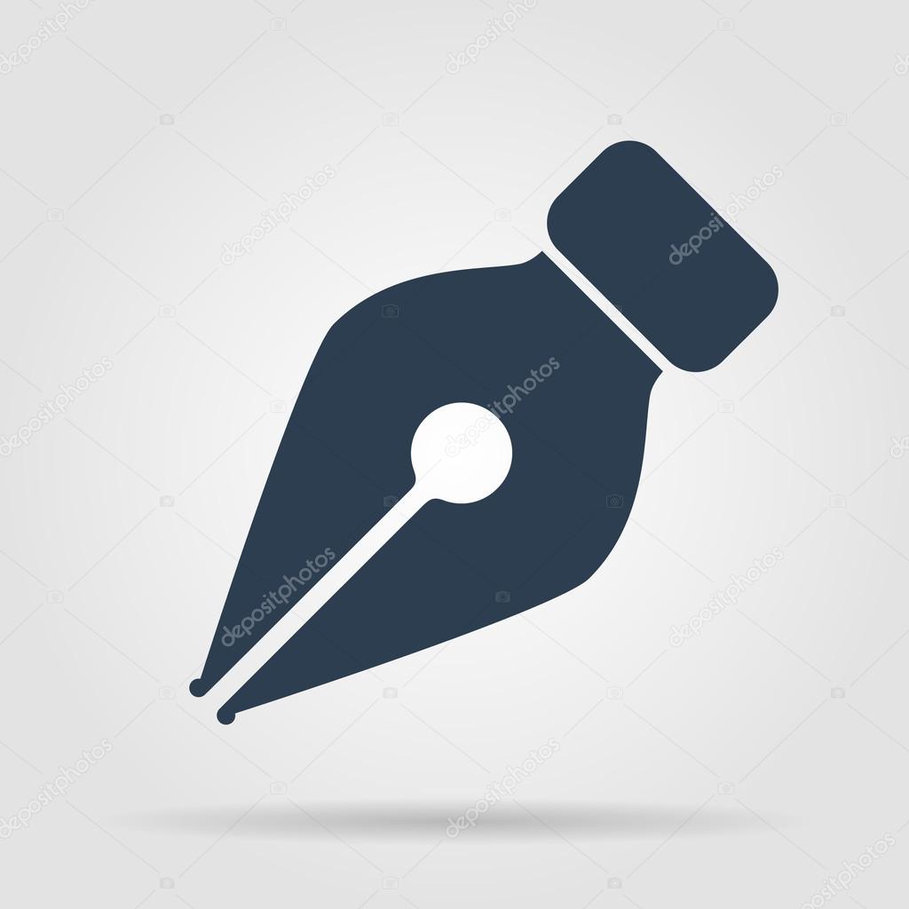 Ink pen Icon Isolated on White Background