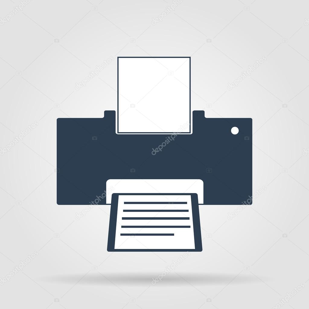 Printer icon, vector illustration. Flat design style
