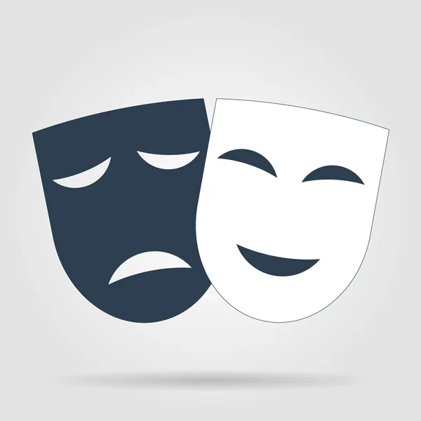 Theater icon with happy and sad masks. — Stock Vector