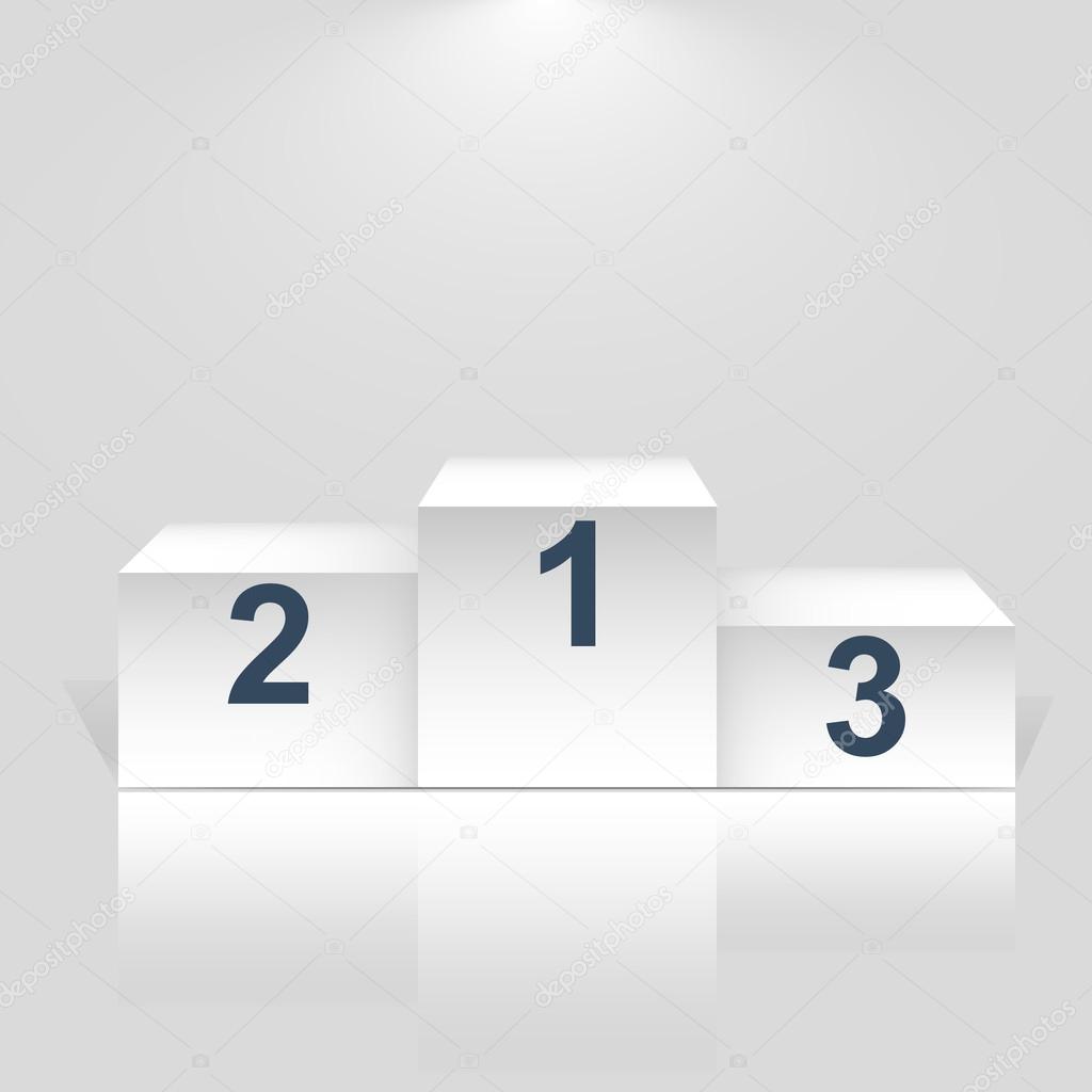 Winner podium with number on white - Vector