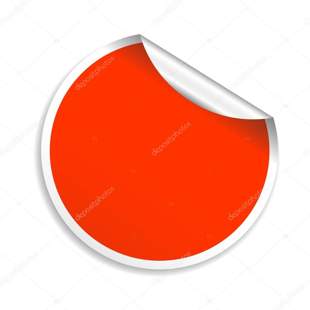 Vector red round sticker
