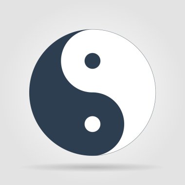 yin yang sembolü - siyah ve beyaz vektör çizim.