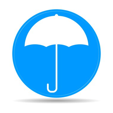 Şemsiye simgesi. Yağmur koruma sembolü. Düz tasarım biçimi.