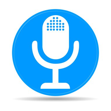 mikrofon web simgesi, düz tasarım