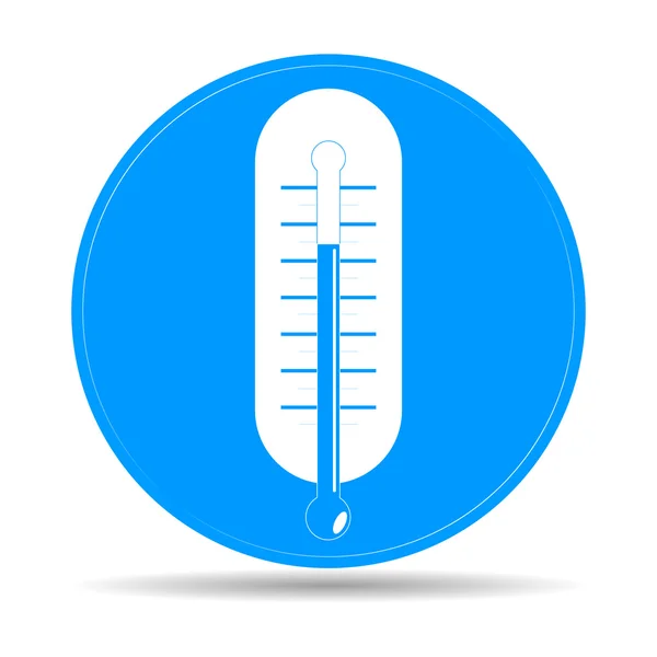 Vlakke stijl met lange schaduwen, vectorillustratie pictogram thermometer. — Stockvector