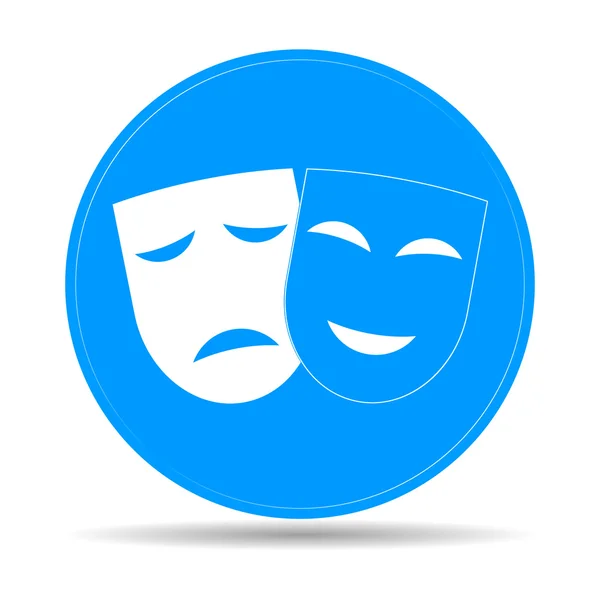 Theater-Ikone mit glücklichen und traurigen Masken. — Stockvektor