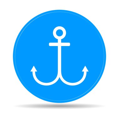 Mavi arka plan çapa sembolü