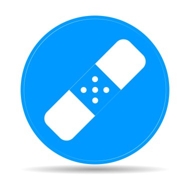 Alçı simgesi mavi zemin üzerine