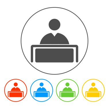 Uzun düz gölge simgesi işadamı