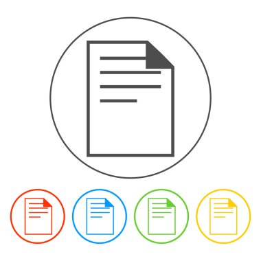 Belge simgesi kağıt levha vektör. düz tasarım