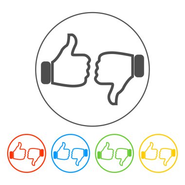 başparmak yukarı simgesi, düz tasarım