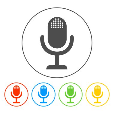 mikrofon web simgesi, düz tasarım