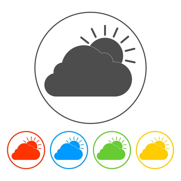 Zon wolk pictogram — Stockvector