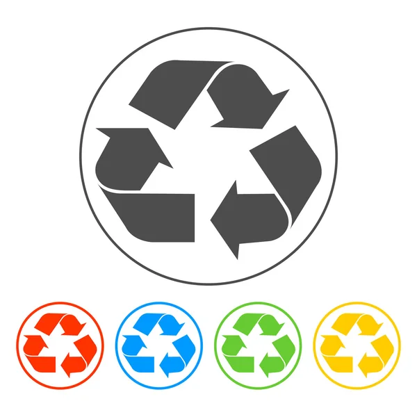 Cartel de reciclaje en color blanco - aislado — Vector de stock