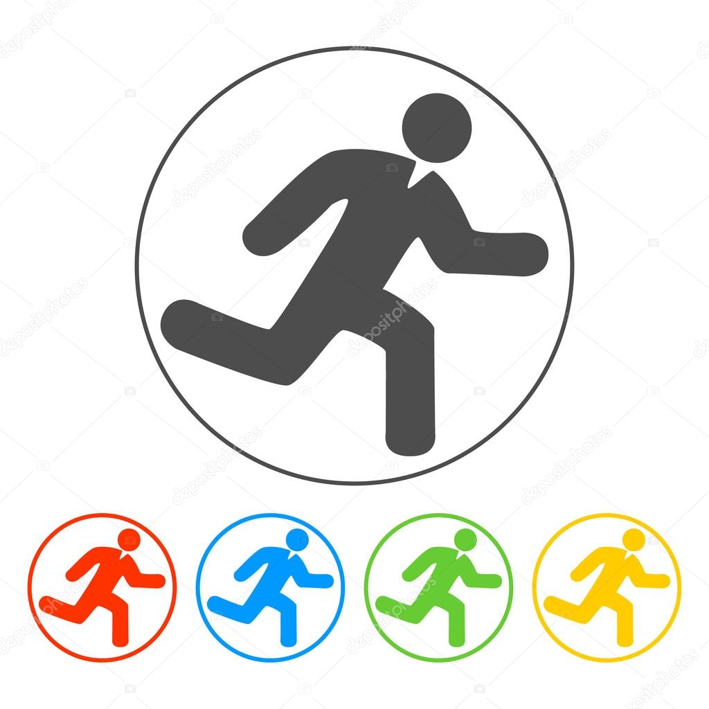 man running icon on white background