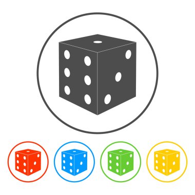 Dices simgesini işaret. Casino oyun simgesi.