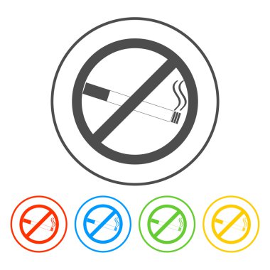 Sigara bir iz yok. izole vektör.