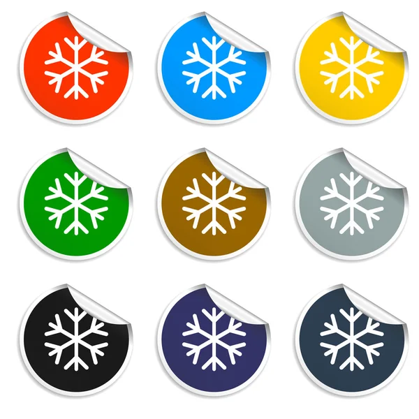 Copo de nieve icono plano . — Vector de stock